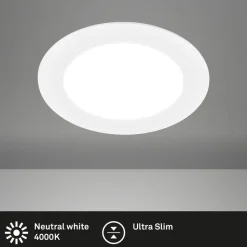 Inbouwlamp Jeft, Ø 17 cm, wit, 4000K, dimbaar