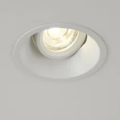 Inbouwlamp Slim Trim, wit, Ø 9,4 cm, IP20, aluminium, GU10