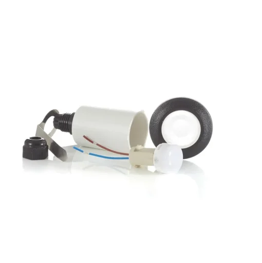 Inbouwlamp Teresa rond zwart/frosted 3.000K