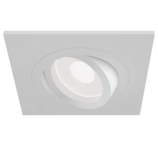Inbouwspot Atom, GU10, wit, hoekig frame