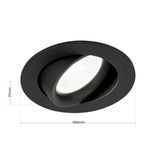 Inbouwspot Choice, aluminium, zwenkbaar, zwart