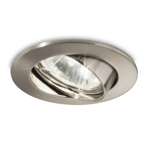 Inbouwspot Swing rond, GU10, zwenkbaar, nikkel