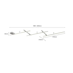 Indira zwenkbare LED plafondlamp, nikkel dimmer