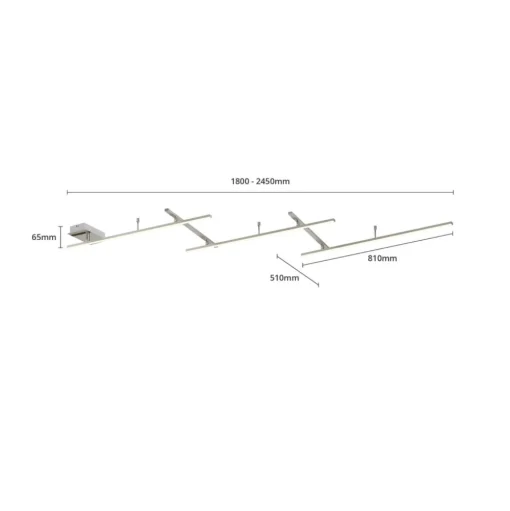 Indira zwenkbare LED plafondlamp, nikkel dimmer