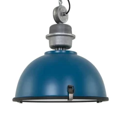 Industriële hanglamp Bikkel in trendy petroleum