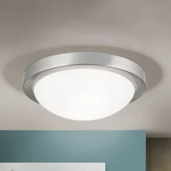 Ingetogen plafondlamp MINEA, 32 cm, nikkel