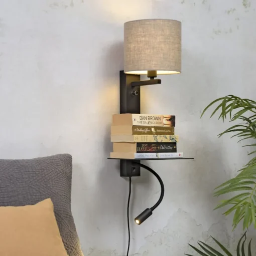 IT'S ABOUT ROMI Florence leeslamp 2-lamps donker linnen