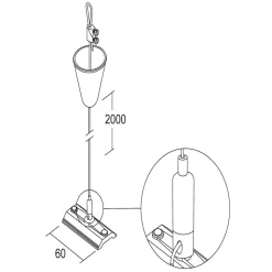 Ivela LKM kabelophanging 200 cm, wit, kabelspanner