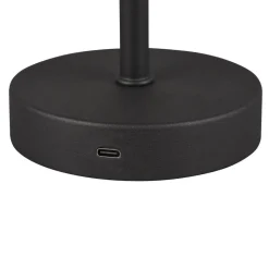 Jeff LED tafellamp, mat zwart, hoogte 30 cm, metaal
