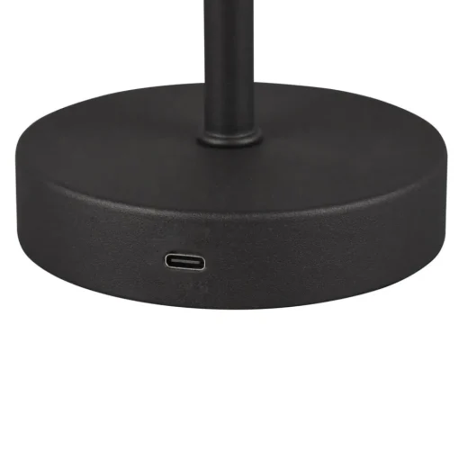 Jeff LED tafellamp, mat zwart, hoogte 30 cm, metaal