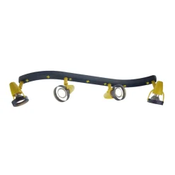 Joan plafondspot, blauw-geel, 70 cm, kunststof, 4 x GU10