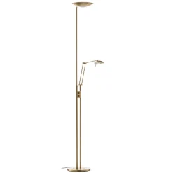Jona LED uplighter met leesarm, mat messing