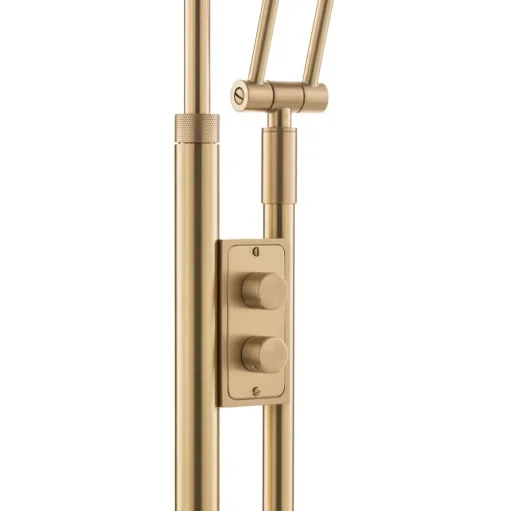 Jona LED uplighter met leesarm, mat messing