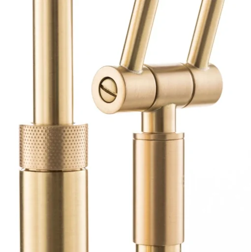 Jona LED uplighter met leesarm, mat messing