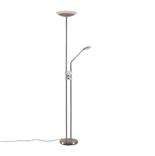 Jonne LED uplighter met leesarm, dimbaar, rond