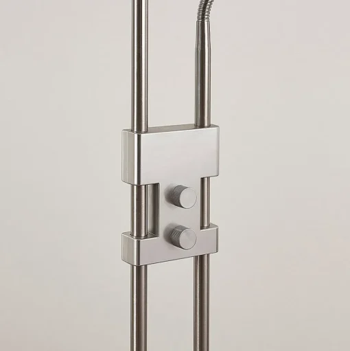 Jonne LED uplighter met leesarm, dimbaar, rond