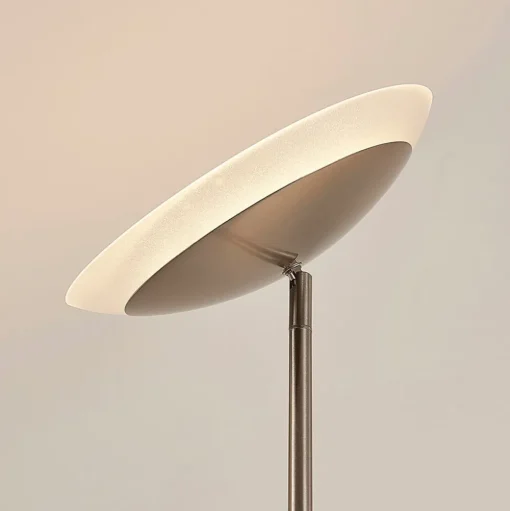 Jonne LED uplighter met leesarm, dimbaar, rond