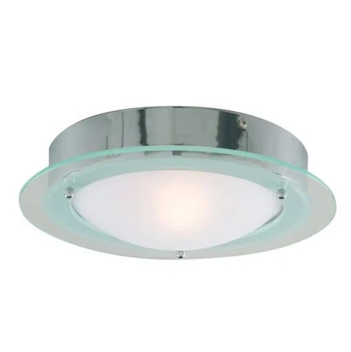 JUNA - badkamerplafondlamp met glazen rand