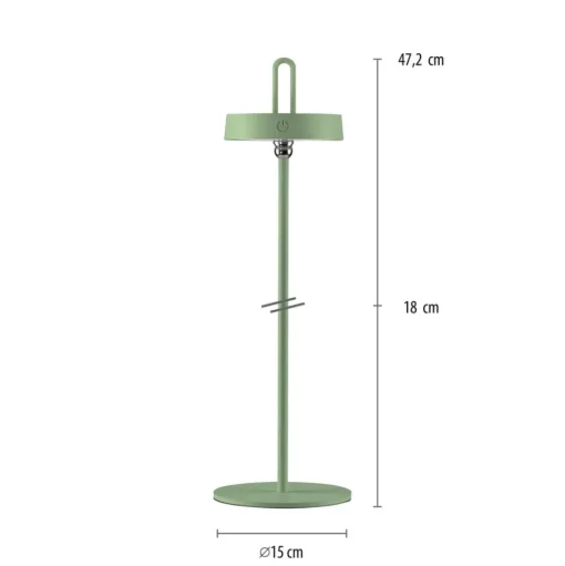 JUST LIGHT. Amag LED tafellamp, groen, ijzer, IP44