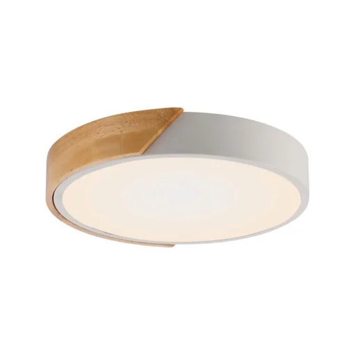 JUST LIGHT. Bila plafondlamp, wit, Ø 32 cm, hout