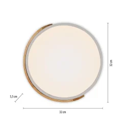 JUST LIGHT. Bila plafondlamp, wit, Ø 32 cm, hout