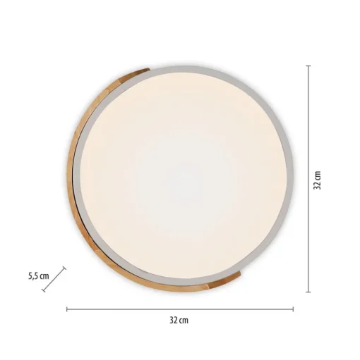 JUST LIGHT. Bila plafondlamp, wit, Ø 32 cm, hout