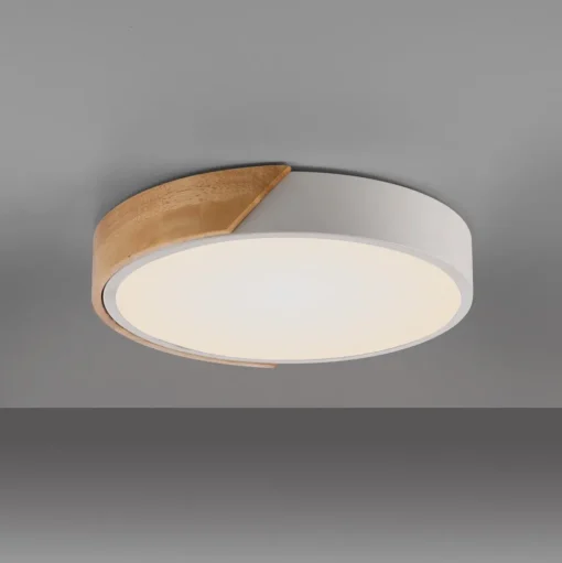 JUST LIGHT. Bila plafondlamp, wit, Ø 32 cm, hout