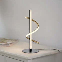 JUST LIGHT. Emanda LED tafellamp, ijzer, zwart-messing