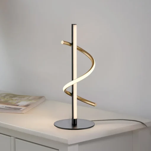 JUST LIGHT. Emanda LED tafellamp, ijzer, zwart-messing