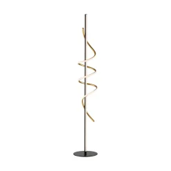JUST LIGHT. Emanda LED vloerlamp, ijzer, zwart-messing