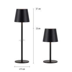 JUST LIGHT. Euria LED tafellamp, zwart, ijzer IP54