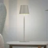 JUST LIGHT. Euria LED tafellamp, grijs-beige ijzer IP54