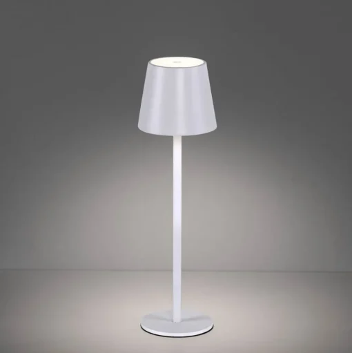 JUST LIGHT. Euria LED tafellamp, wit, ijzer, IP54