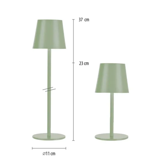 JUST LIGHT. Euria LED tafellamp, groen, ijzer, IP54