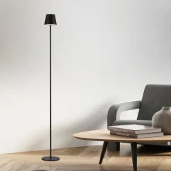 JUST LIGHT. Euria LED vloerlamp, zwart, ijzer, IP54