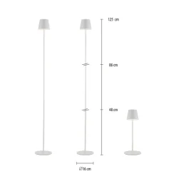 JUST LIGHT. Euria LED vloerlamp, wit, ijzer, IP54
