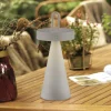 JUST LIGHT. LED tafellamp Alwa grijs-beige ijzer IP44