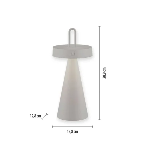 JUST LIGHT. LED tafellamp Alwa grijs-beige ijzer IP44