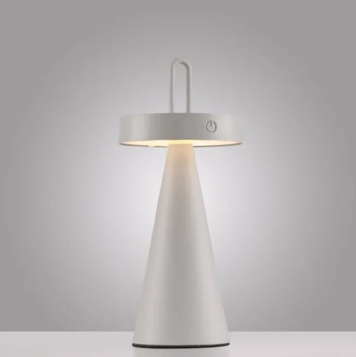JUST LIGHT. LED tafellamp Alwa grijs-beige ijzer IP44
