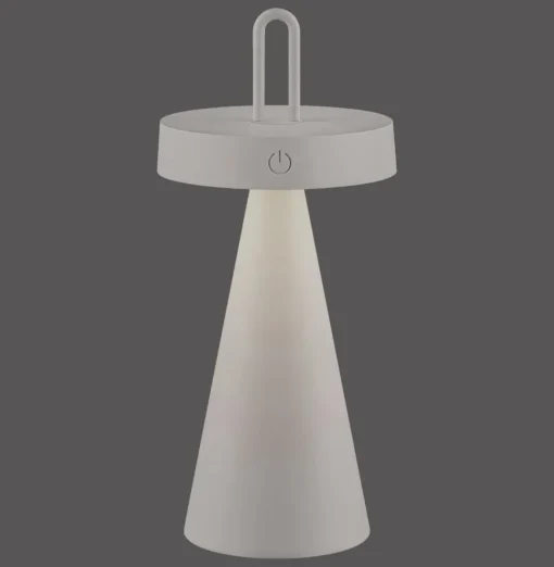 JUST LIGHT. LED tafellamp Alwa grijs-beige ijzer IP44