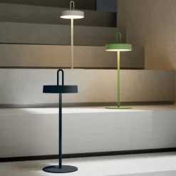 JUST LIGHT. LED tafellamp Amag grijs-beige ijzer IP44