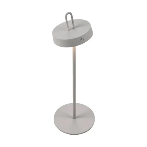 JUST LIGHT. LED tafellamp Amag grijs-beige ijzer IP44