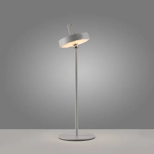 JUST LIGHT. LED tafellamp Amag grijs-beige ijzer IP44