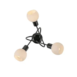 JUST LIGHT. Loki plafondlamp, 3-lamps, rond, zwart, ijzer