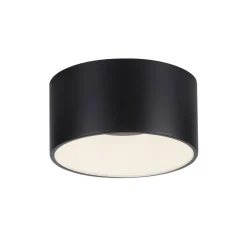 JUST LIGHT. Plafondlamp Tanika zwart, Ø16cm, dimbaar
