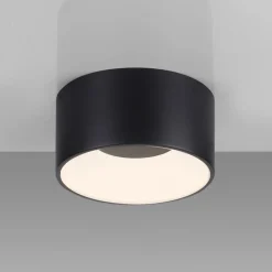 JUST LIGHT. Plafondlamp Tanika zwart, Ø16cm, dimbaar