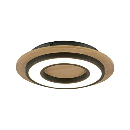 JUST LIGHT. Plafondlamp Tola, rond, hout, 3.000 K