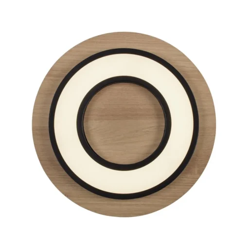 JUST LIGHT. Plafondlamp Tola, rond, hout, 3.000 K
