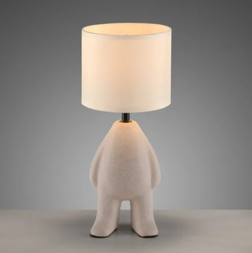 JUST LIGHT. Ted tafellamp, keramiek, staand, zandbeige