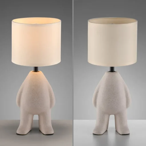 JUST LIGHT. Ted tafellamp, keramiek, staand, zandbeige